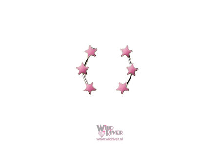 Oorknopjes met drie roze sterren