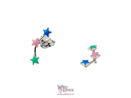 Oorknopjes met Drie Sterren - Echt Zilver 925