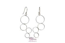 Zilveren bubbel oorhangers