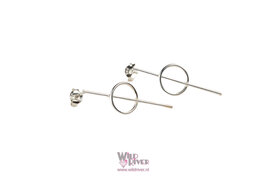 Oorknoppen verticaal staafje door ringetje